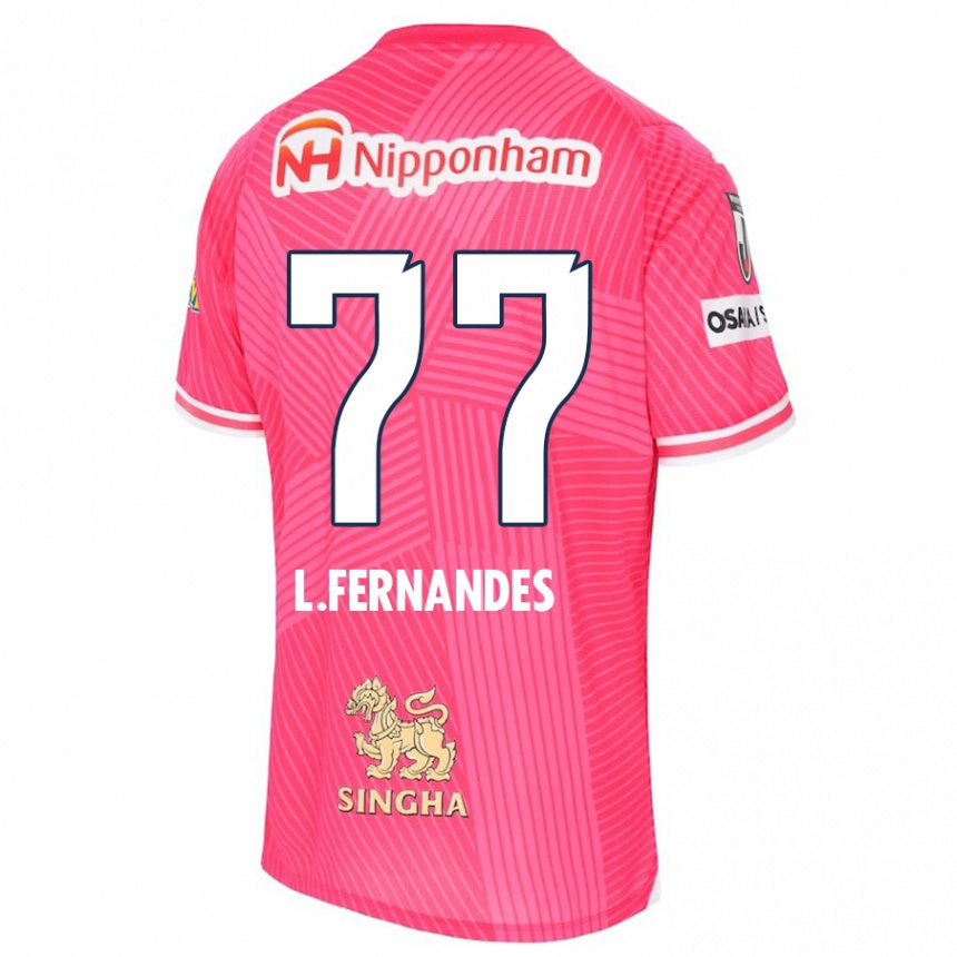 Men Football Lucas Fernandes #77 Pink White Home Jersey 2024/25 T-Shirt Nz