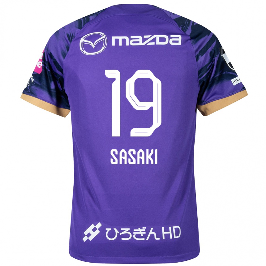 Men Football Sho Sasaki #19 Purple White Home Jersey 2024/25 T-Shirt Nz