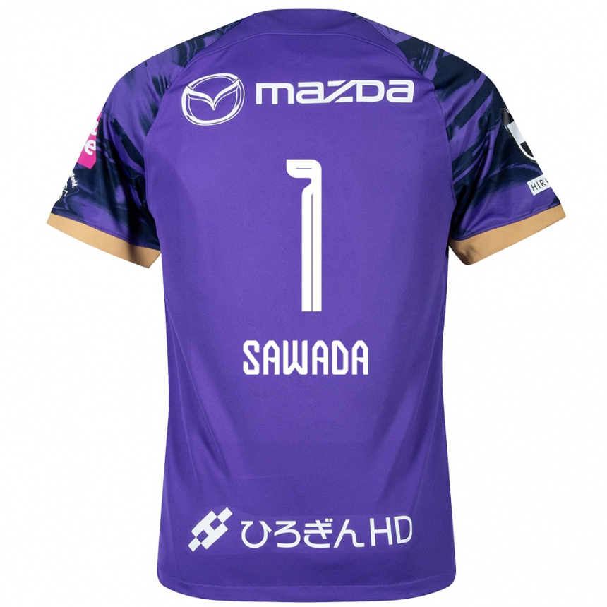 Men Football Shunsuke Sawada #1 Purple White Home Jersey 2024/25 T-Shirt Nz