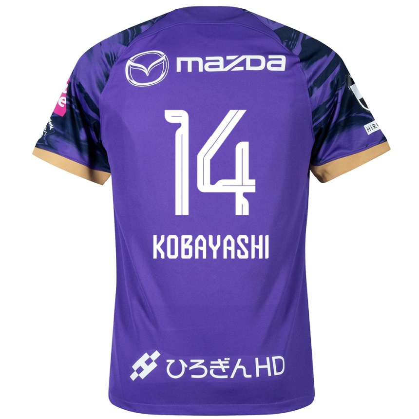 Men Football Shimon Kobayashi #14 Purple White Home Jersey 2024/25 T-Shirt Nz