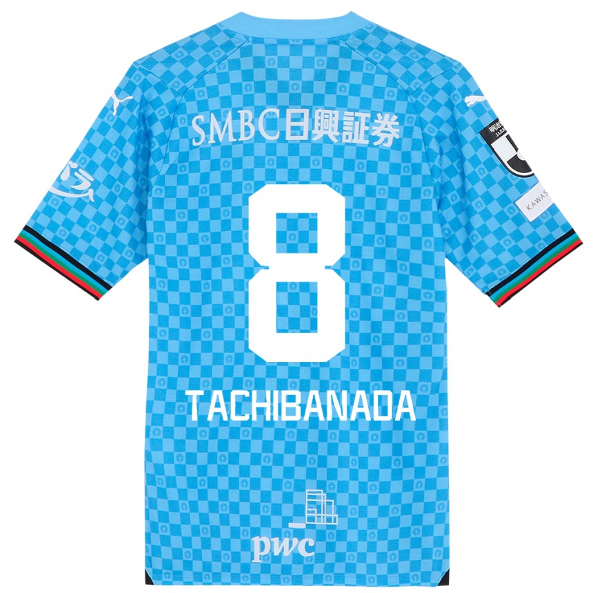 Men Football Kento Tachibanada #8 Azure Blue Home Jersey 2024/25 T-Shirt Nz