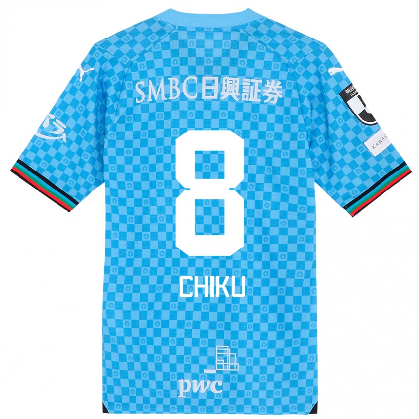 Men Football Haruki Chiku #8 Azure Blue Home Jersey 2024/25 T-Shirt Nz