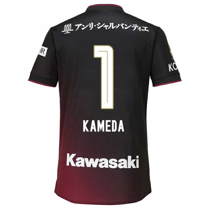 Men Football Taiga Kameda #1 Black Red Home Jersey 2024/25 T-Shirt Nz