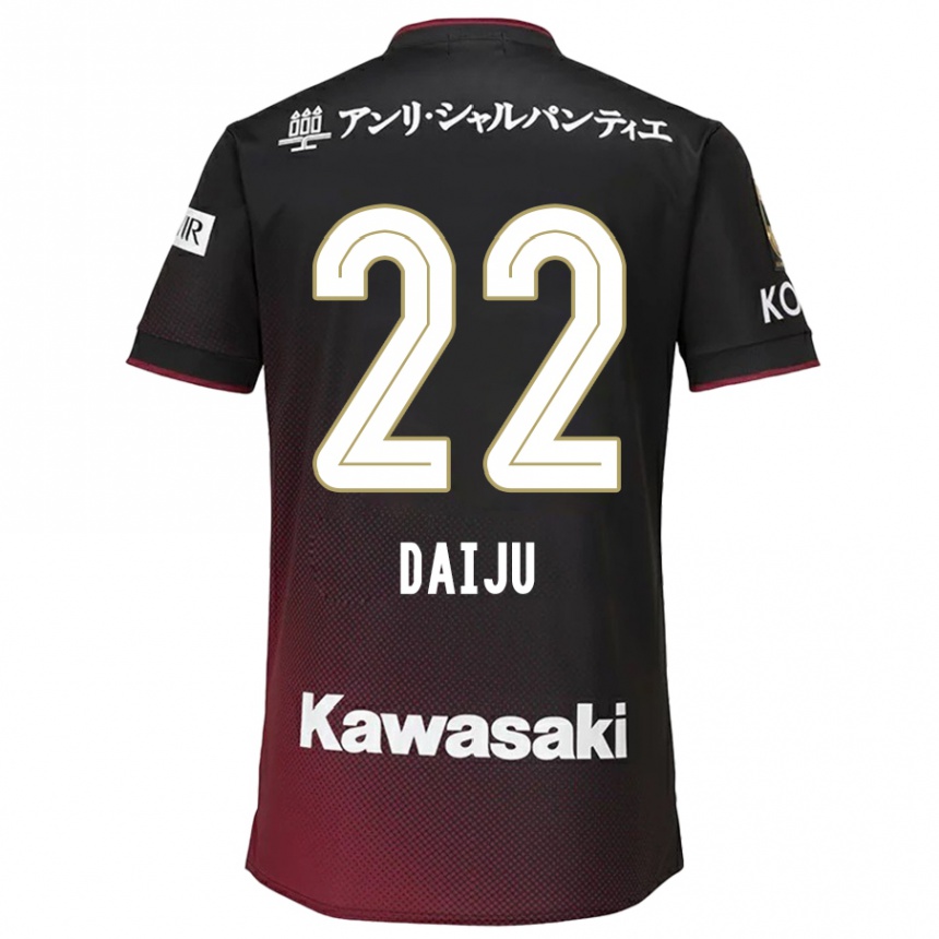 Men Football Daiju Sasaki #22 Black Red Home Jersey 2024/25 T-Shirt Nz