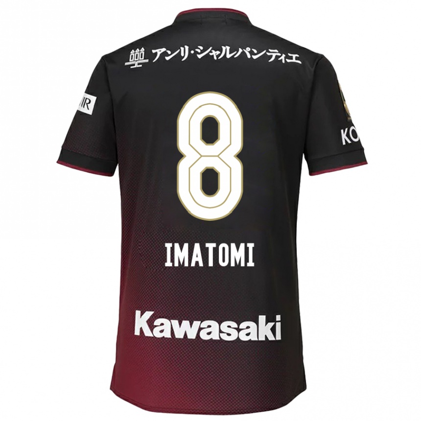 Men Football Teruya Imatomi #8 Black Red Home Jersey 2024/25 T-Shirt Nz