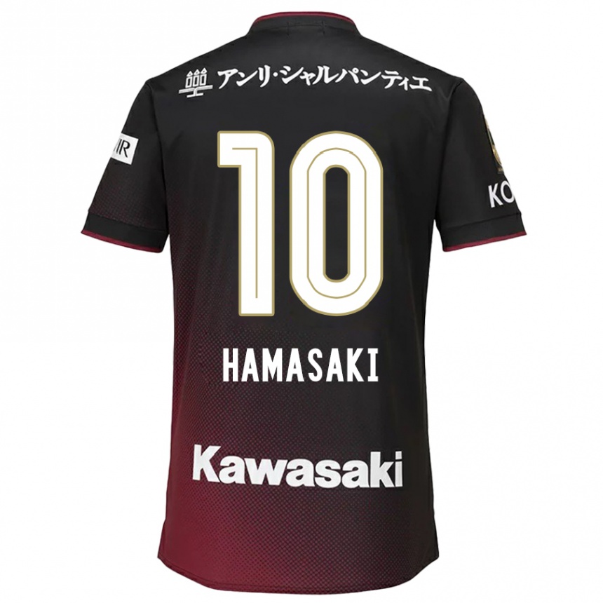 Men Football Kento Hamasaki #10 Black Red Home Jersey 2024/25 T-Shirt Nz