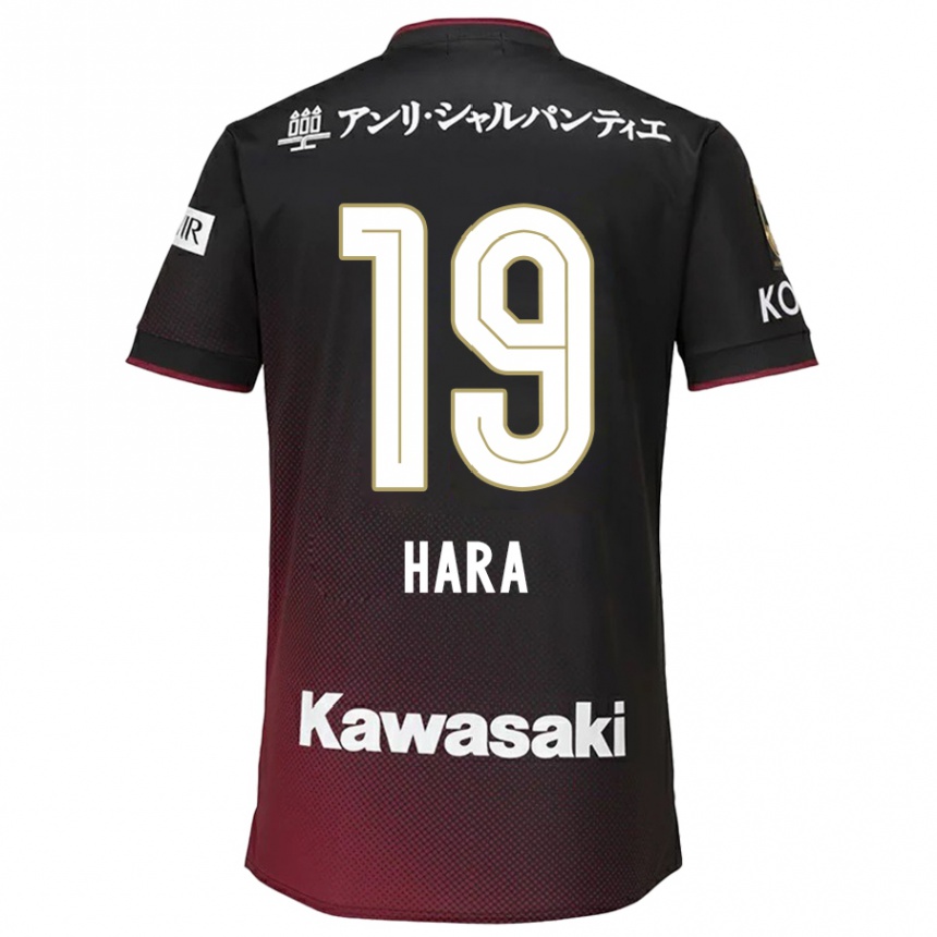 Men Football Sota Hara #19 Black Red Home Jersey 2024/25 T-Shirt Nz