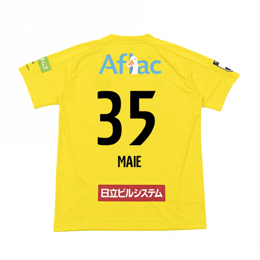 Men Football Hidetaka Maie #35 Yellow Black Home Jersey 2024/25 T-Shirt Nz