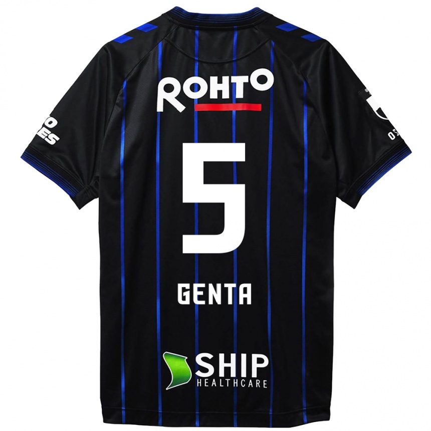 Men Football Genta Miura #5 Black Blue Home Jersey 2024/25 T-Shirt Nz