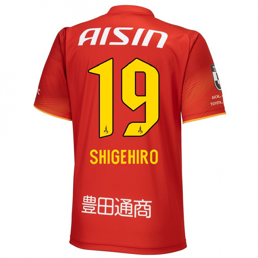 Men Football Takuya Shigehiro #19 Red White Yellow Home Jersey 2024/25 T-Shirt Nz