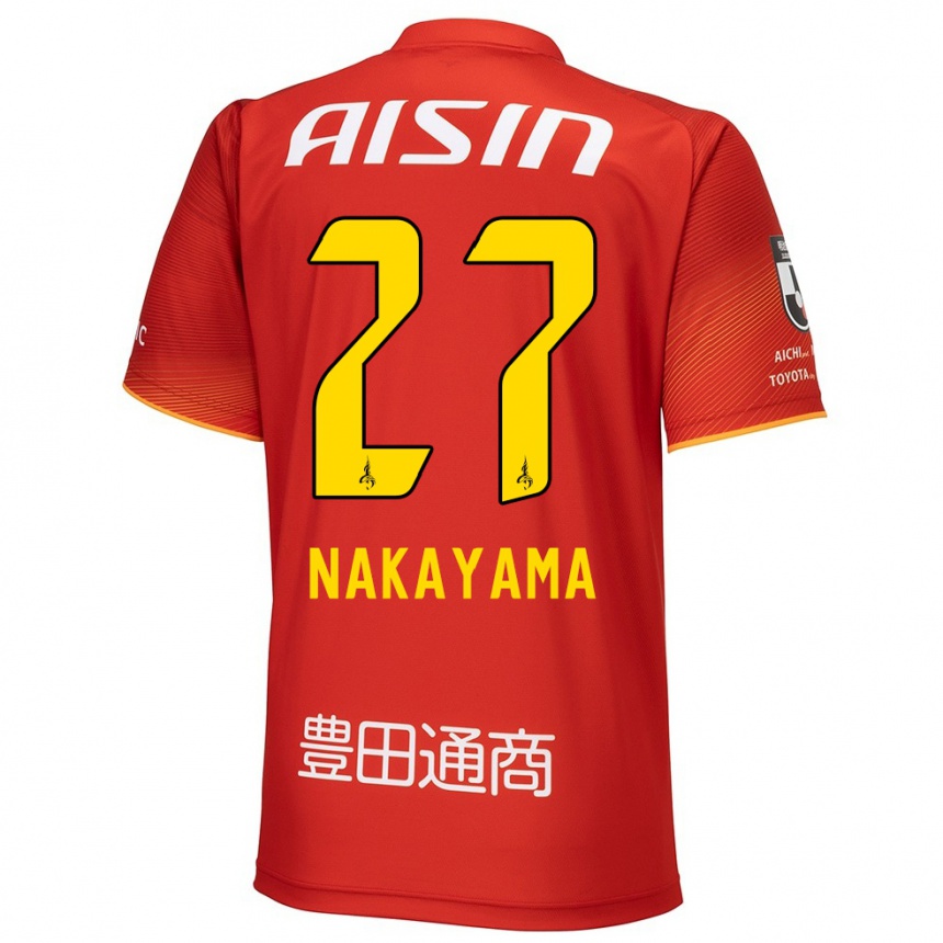 Men Football Katsuhiro Nakayama #27 Red White Yellow Home Jersey 2024/25 T-Shirt Nz