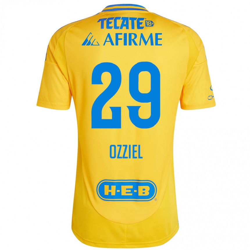 Men Football Ozziel Herrera #29 Gold Yellow Home Jersey 2024/25 T-Shirt Nz