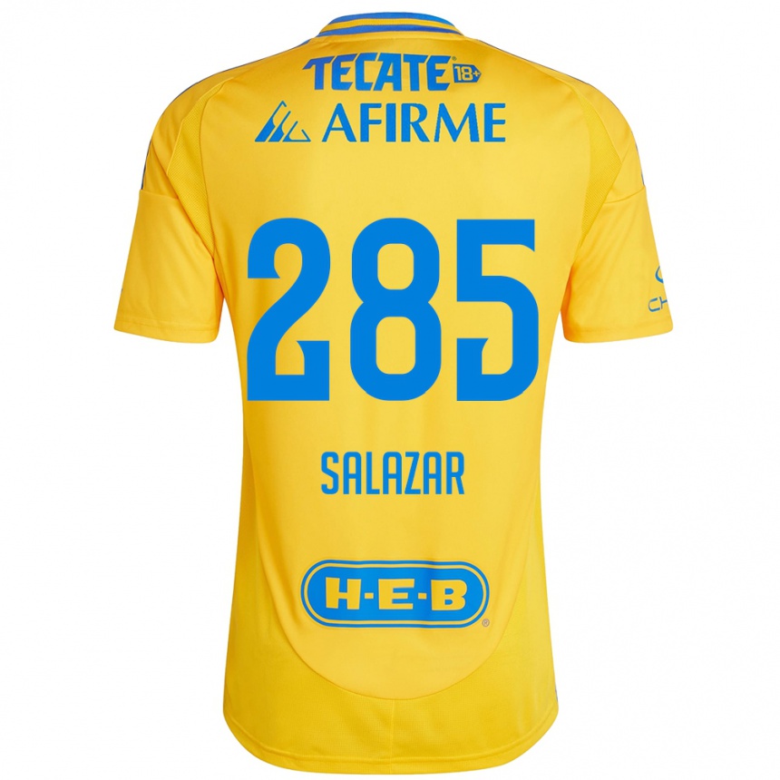 Men Football Bryan Salazar #285 Gold Yellow Home Jersey 2024/25 T-Shirt Nz