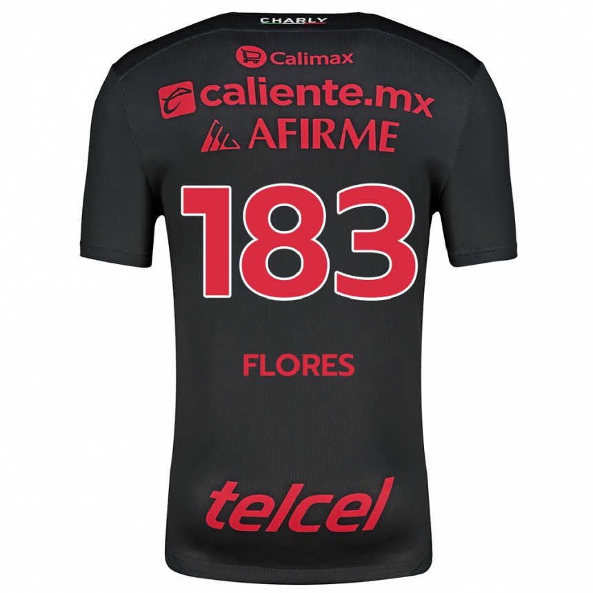 Men Football Abraham Flores #183 Black Red Home Jersey 2024/25 T-Shirt Nz