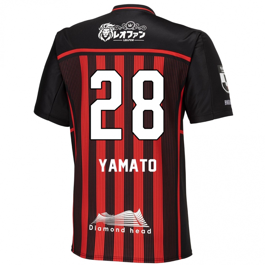 Men Football Yamato Okada #28 Red Black Home Jersey 2024/25 T-Shirt Nz