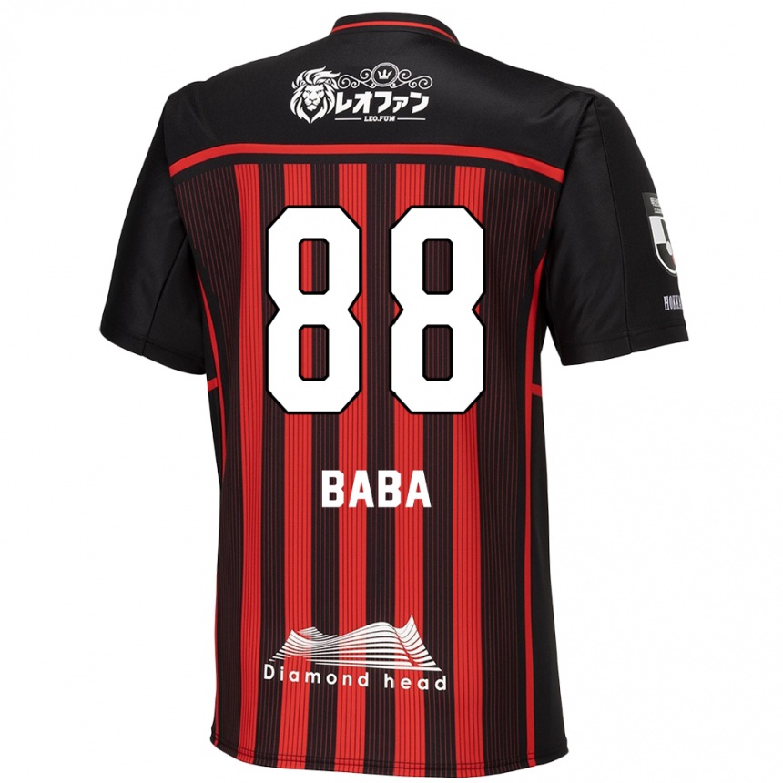 Men Football Seiya Baba #88 Red Black Home Jersey 2024/25 T-Shirt Nz