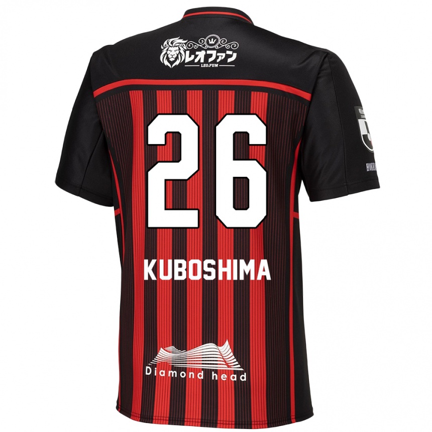 Men Football Takeharu Kuboshima #26 Red Black Home Jersey 2024/25 T-Shirt Nz