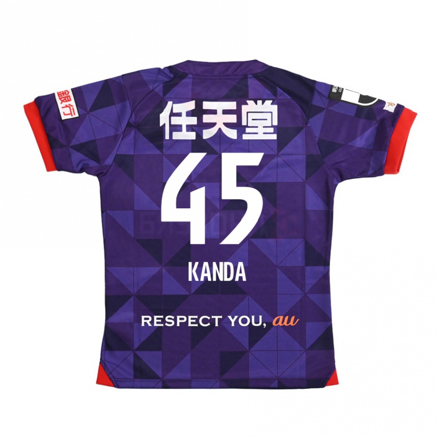 Men Football Kotaro Kanda #45 Purple White Home Jersey 2024/25 T-Shirt Nz