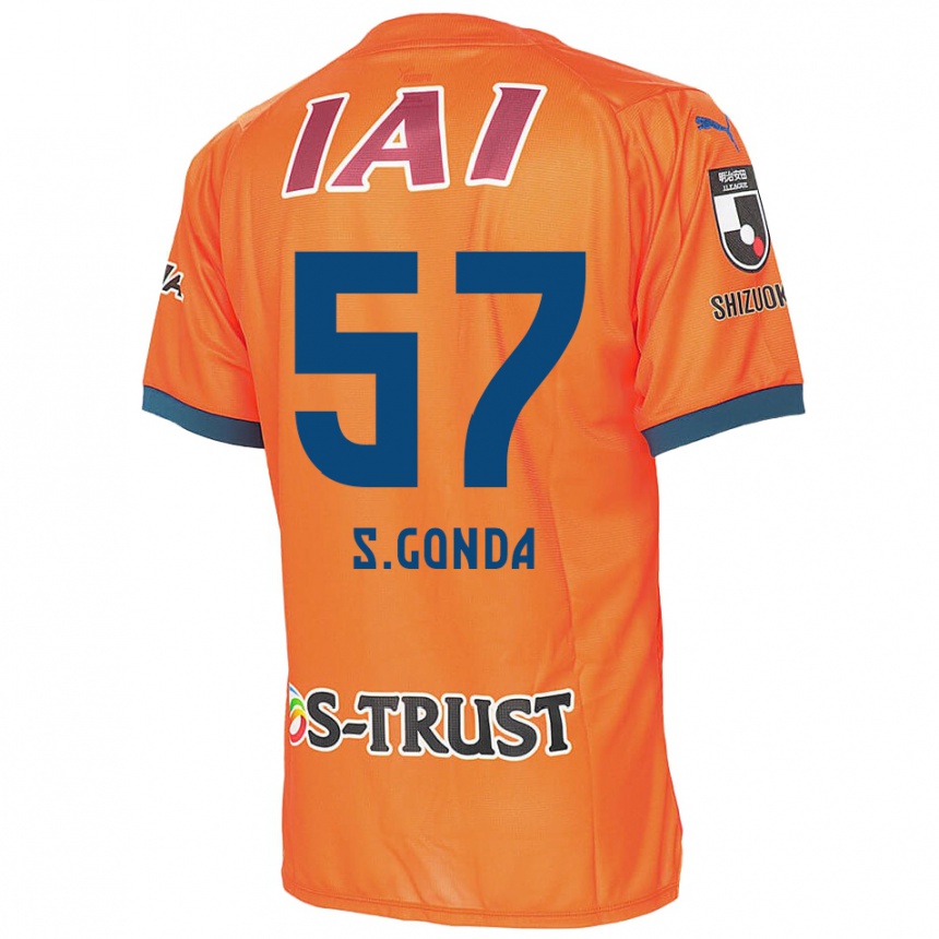 Men Football Shuichi Gonda #57 Orange Blue Home Jersey 2024/25 T-Shirt Nz