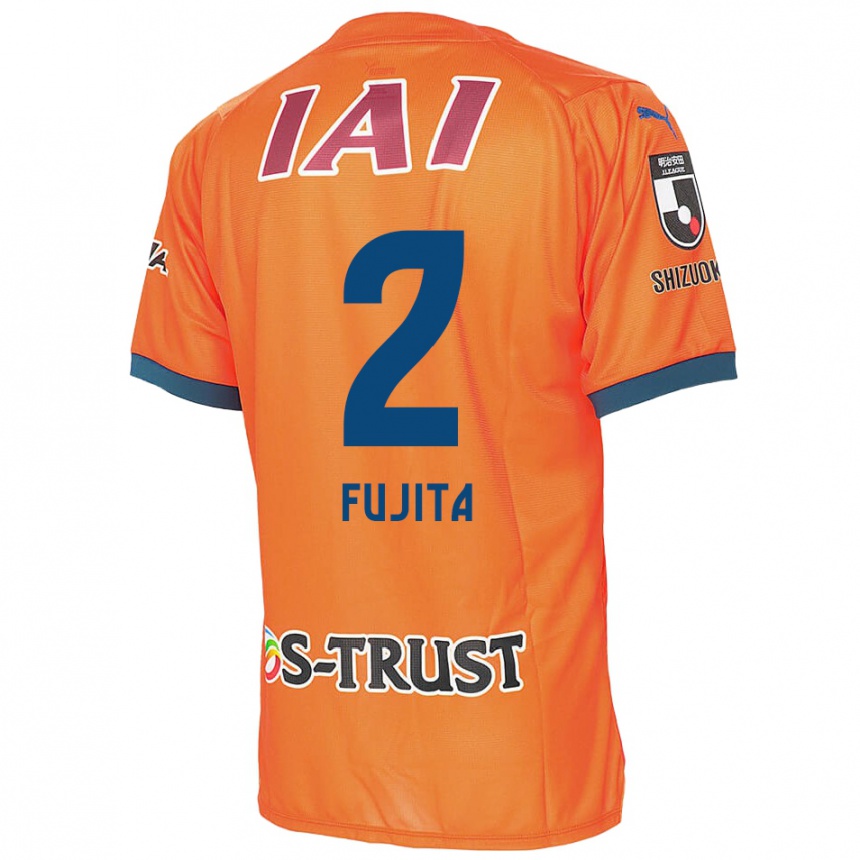 Men Football Shunsuke Fujita #2 Orange Blue Home Jersey 2024/25 T-Shirt Nz