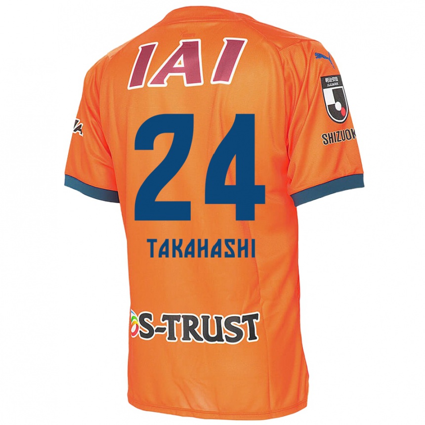 Men Football Yuzuki Takahashi #24 Orange Blue Home Jersey 2024/25 T-Shirt Nz