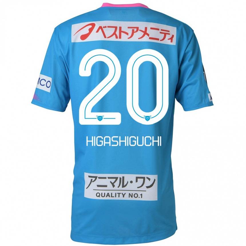 Men Football Aitaro Higashiguchi #20 Blue Pink Home Jersey 2024/25 T-Shirt Nz