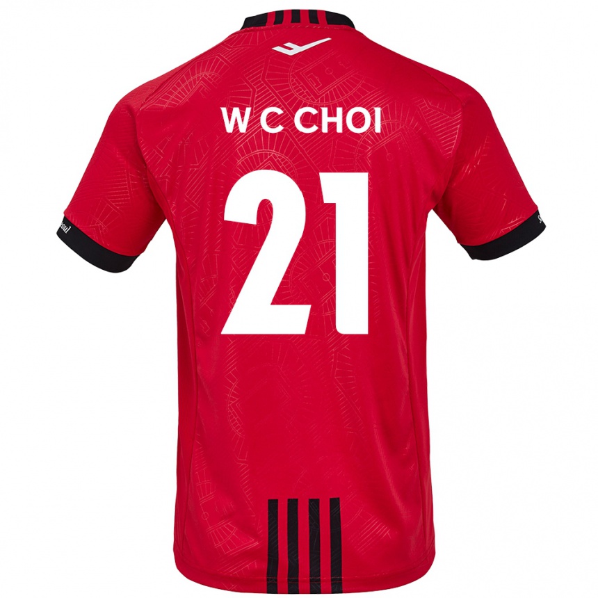 Men Football Cheol-Won Choi #21 Red Black Home Jersey 2024/25 T-Shirt Nz