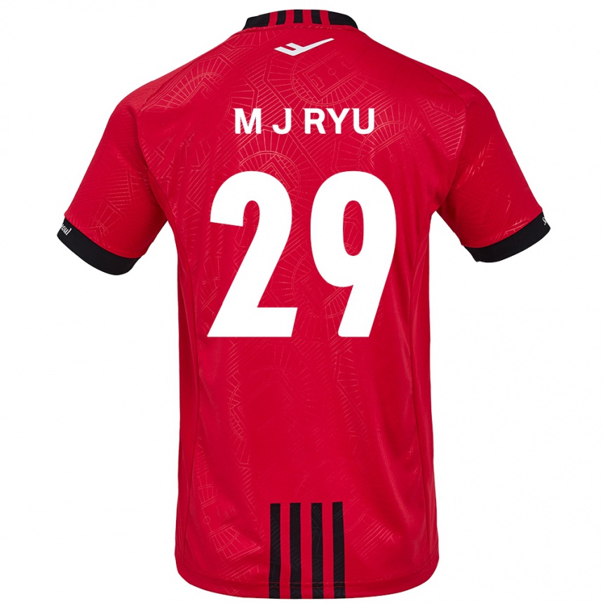 Men Football Jae-Moon Ryu #29 Red Black Home Jersey 2024/25 T-Shirt Nz