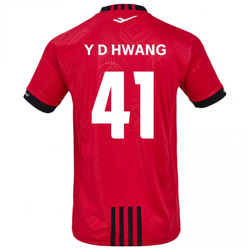 Men Football Do-Yoon Hwang #41 Red Black Home Jersey 2024/25 T-Shirt Nz