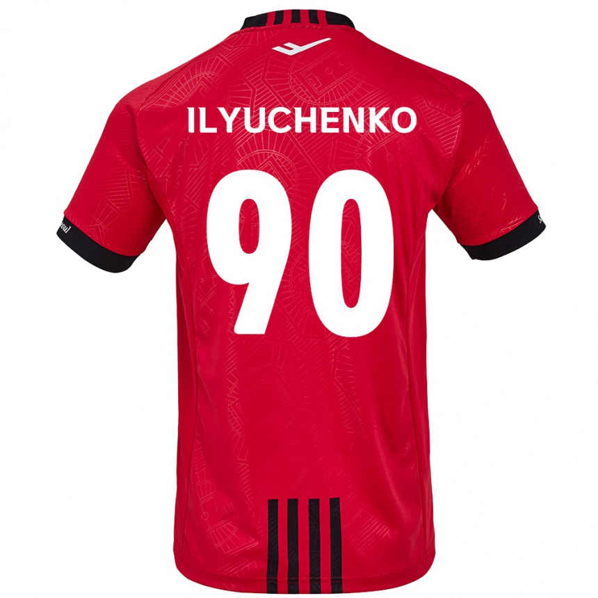 Men Football Stanislav Ilyuchenko #90 Red Black Home Jersey 2024/25 T-Shirt Nz