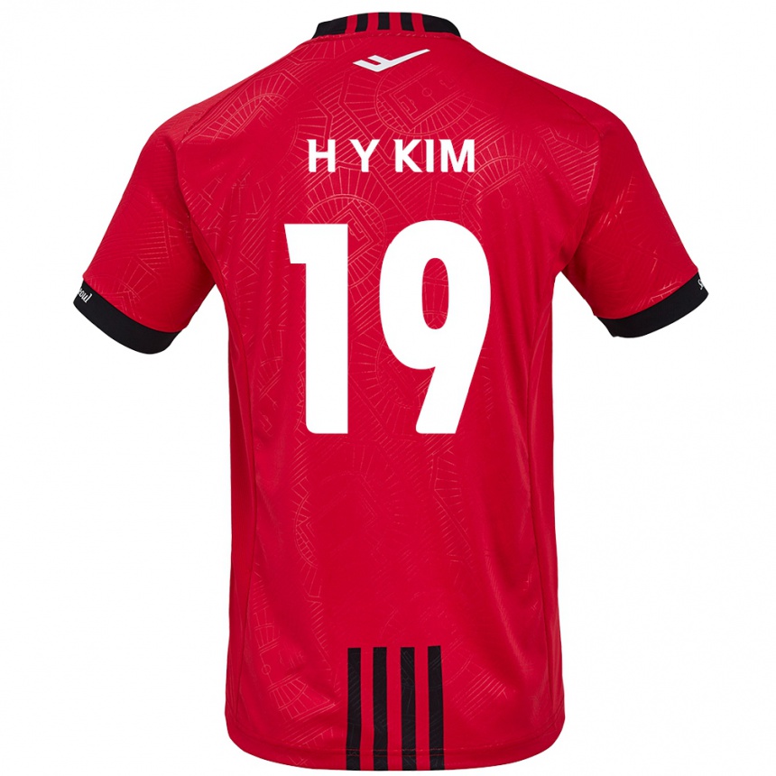 Men Football Yong-Hyuk Kim #19 Red Black Home Jersey 2024/25 T-Shirt Nz