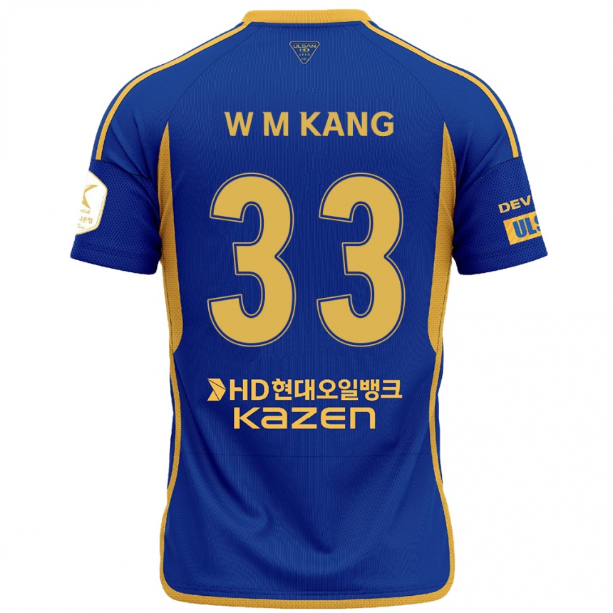 Men Football Min-Woo Kang #33 Blue Yellow Home Jersey 2024/25 T-Shirt Nz