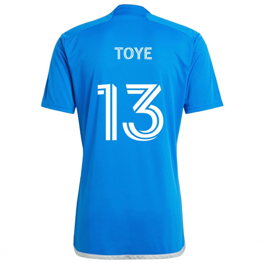 Men Football Mason Toye #13 Blue White Home Jersey 2024/25 T-Shirt Nz