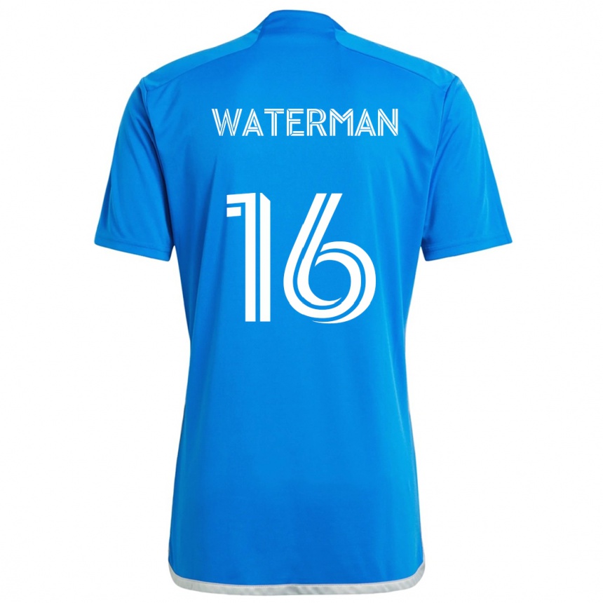 Men Football Joel Waterman #16 Blue White Home Jersey 2024/25 T-Shirt Nz