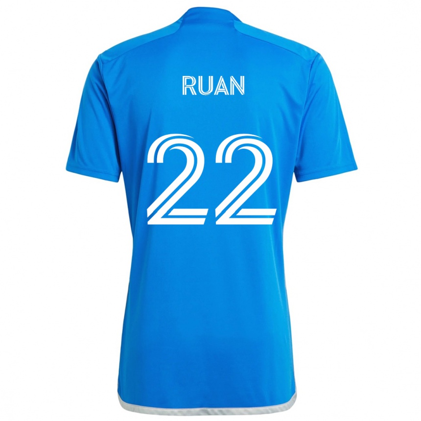 Men Football Ruan #22 Blue White Home Jersey 2024/25 T-Shirt Nz