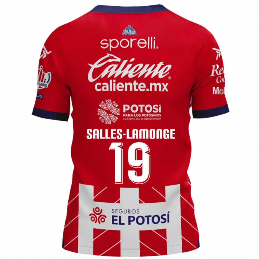 Men Football Sébastien Salles-Lamonge #19 Red White Home Jersey 2024/25 T-Shirt Nz