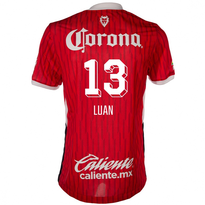 Men Football Luan #13 Red White Home Jersey 2024/25 T-Shirt Nz