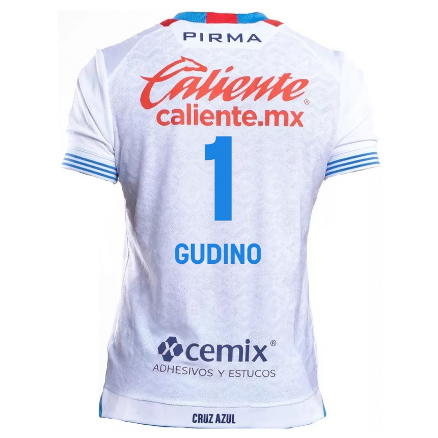 Men Football Andrés Gudiño #1 White Blue Away Jersey 2024/25 T-Shirt Nz