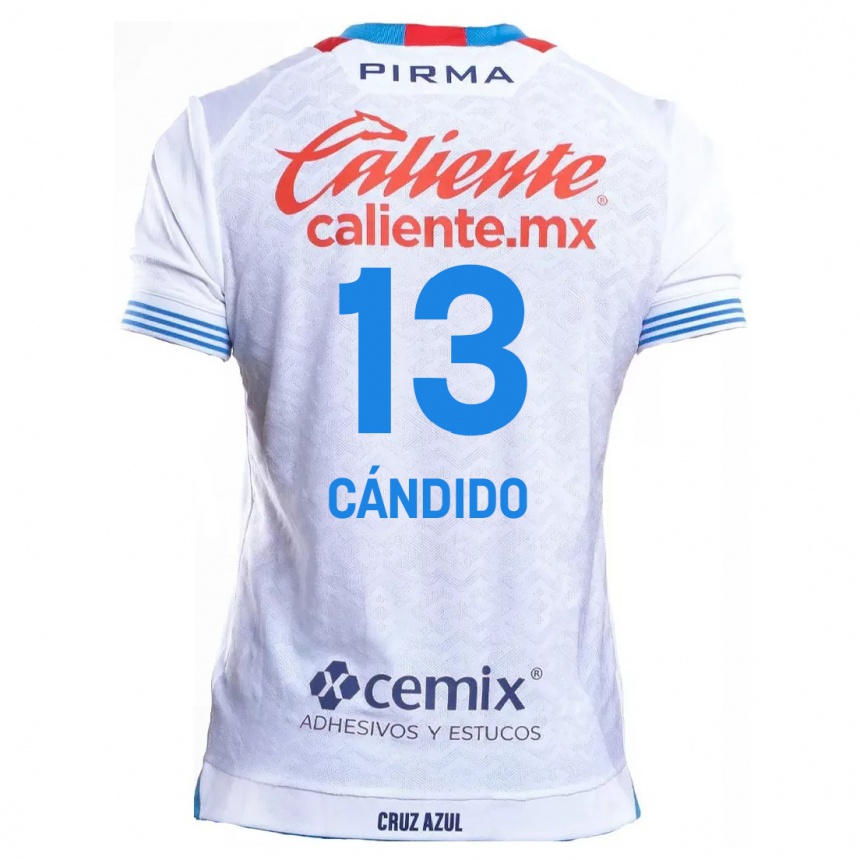 Men Football Camilo Cándido #13 White Blue Away Jersey 2024/25 T-Shirt Nz