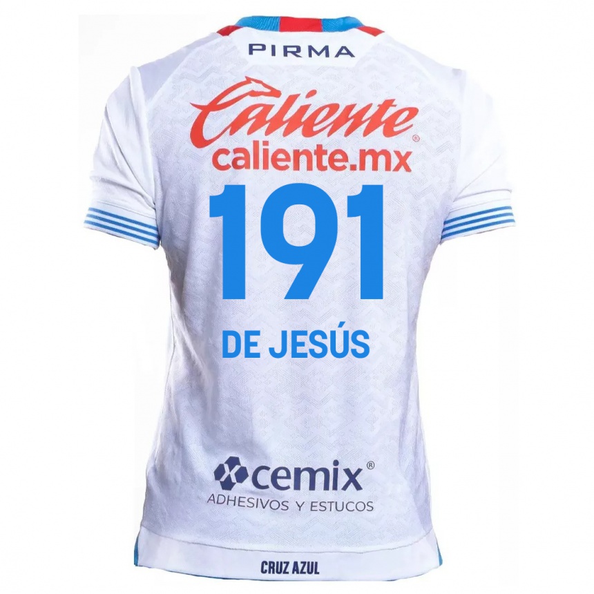 Men Football Luis De Jesús #191 White Blue Away Jersey 2024/25 T-Shirt Nz