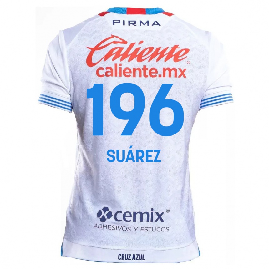 Men Football Javier Suárez #196 White Blue Away Jersey 2024/25 T-Shirt Nz