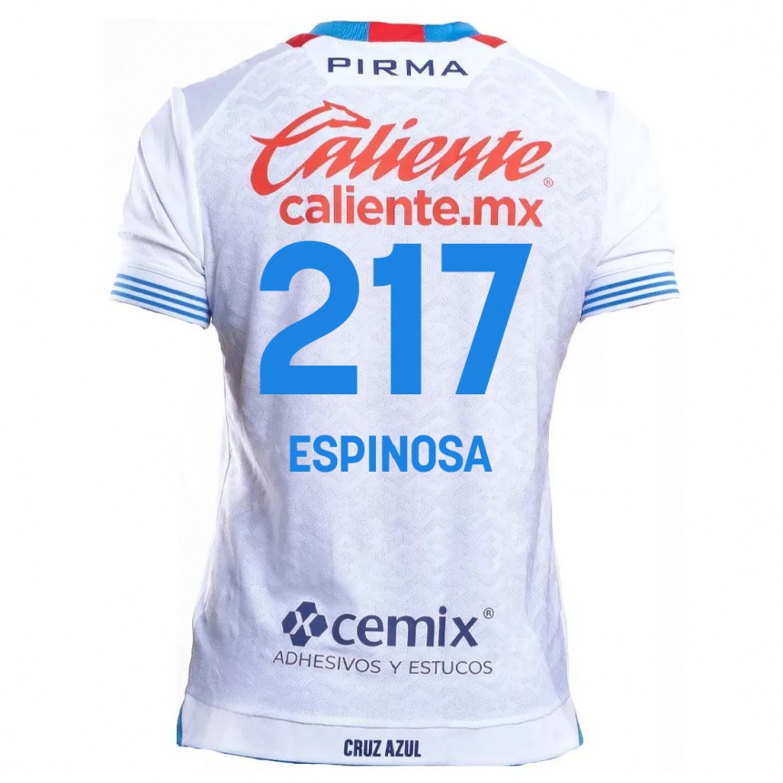 Men Football Samuel Espinosa #217 White Blue Away Jersey 2024/25 T-Shirt Nz