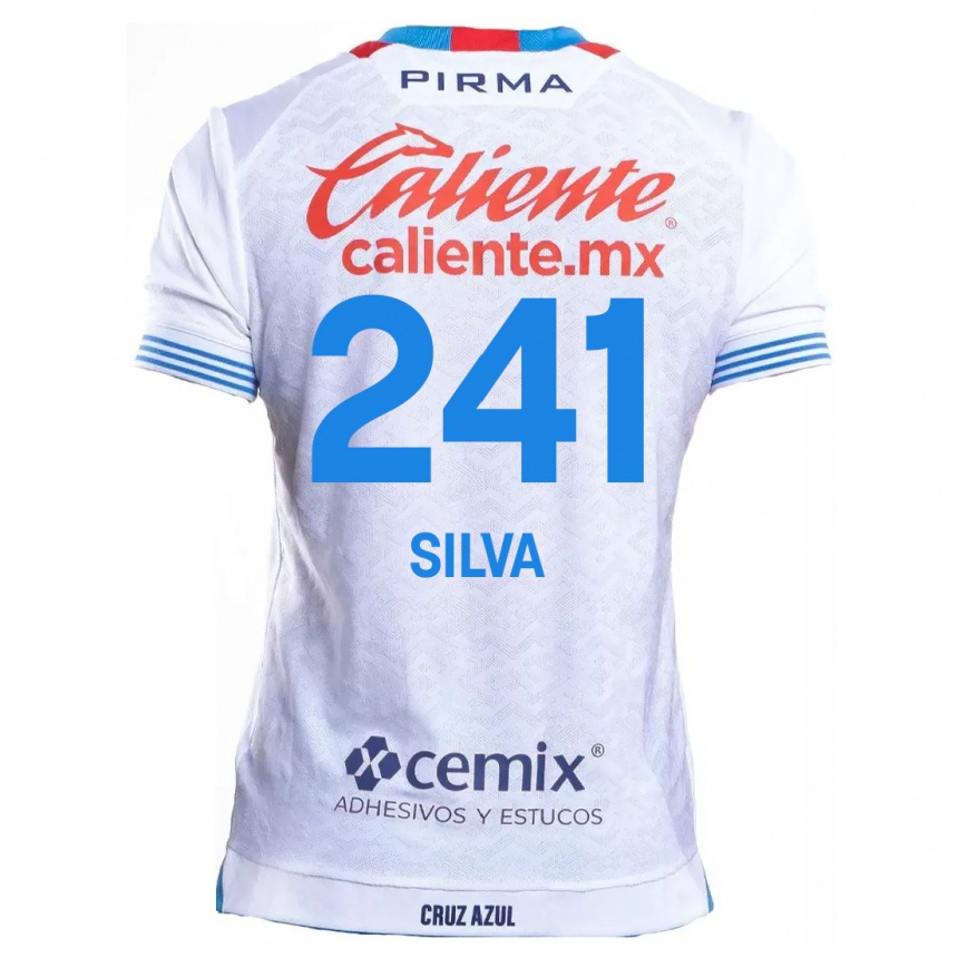 Men Football Iván Silva #241 White Blue Away Jersey 2024/25 T-Shirt Nz