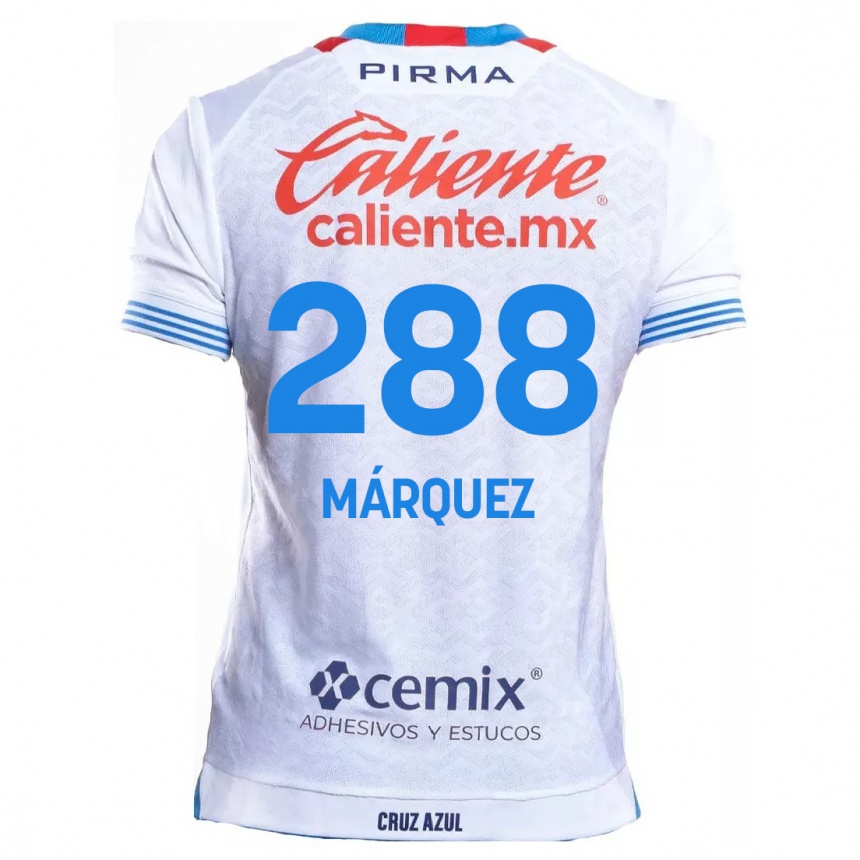 Men Football Víctor Márquez #288 White Blue Away Jersey 2024/25 T-Shirt Nz