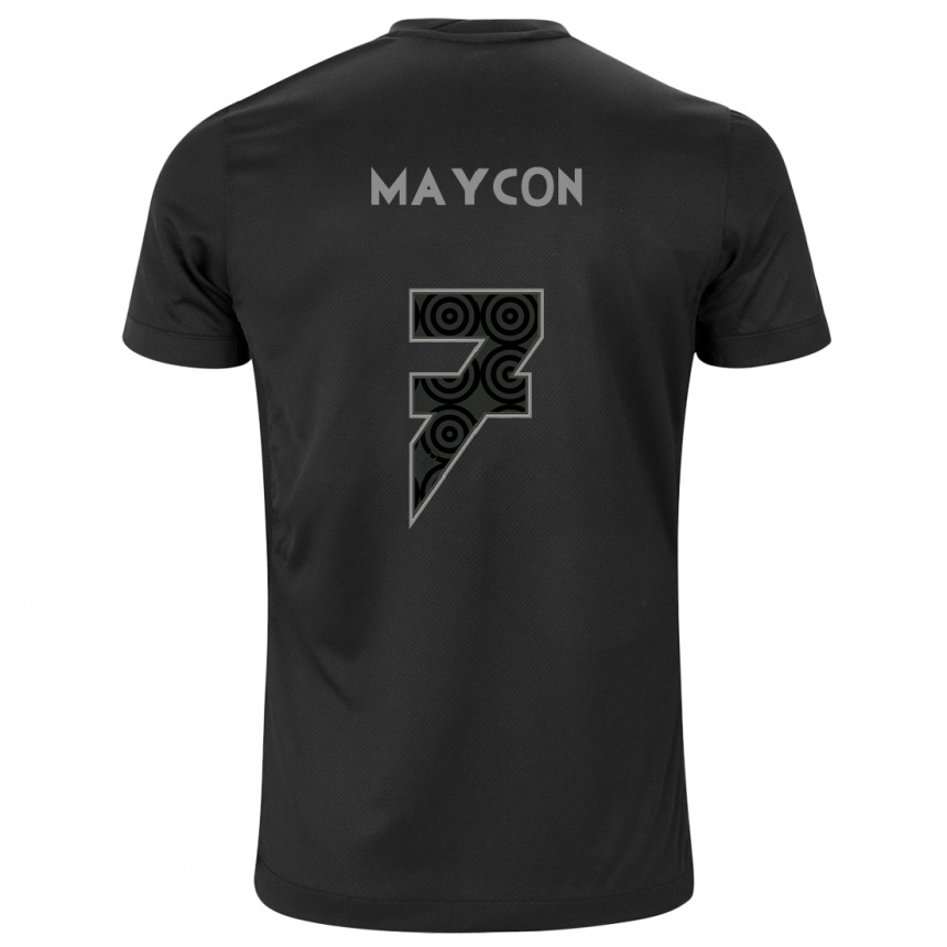 Men Football Maycon #7 Black Away Jersey 2024/25 T-Shirt Nz