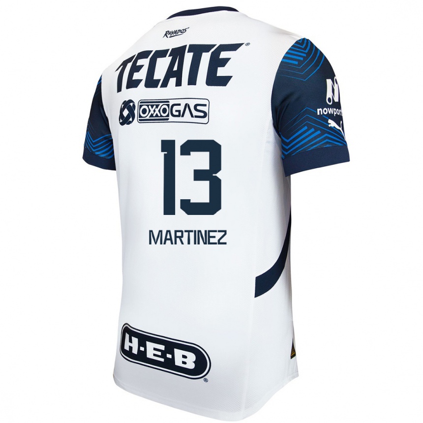 Men Football Jaziel Martínez #13 White Blue Away Jersey 2024/25 T-Shirt Nz