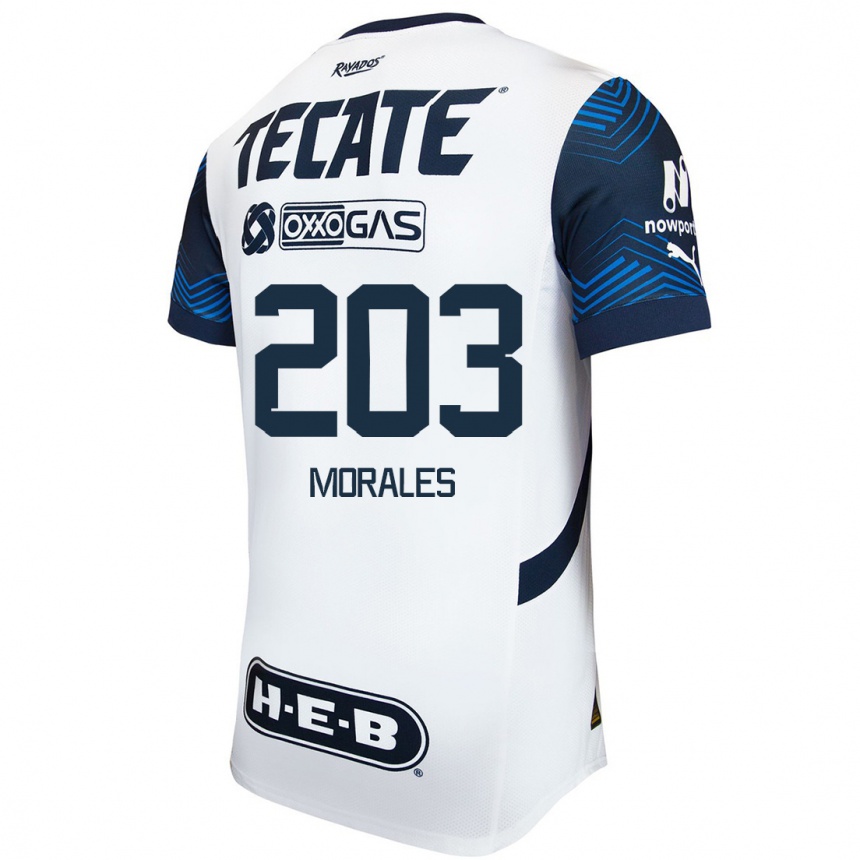 Men Football Alejandro Morales #203 White Blue Away Jersey 2024/25 T-Shirt Nz