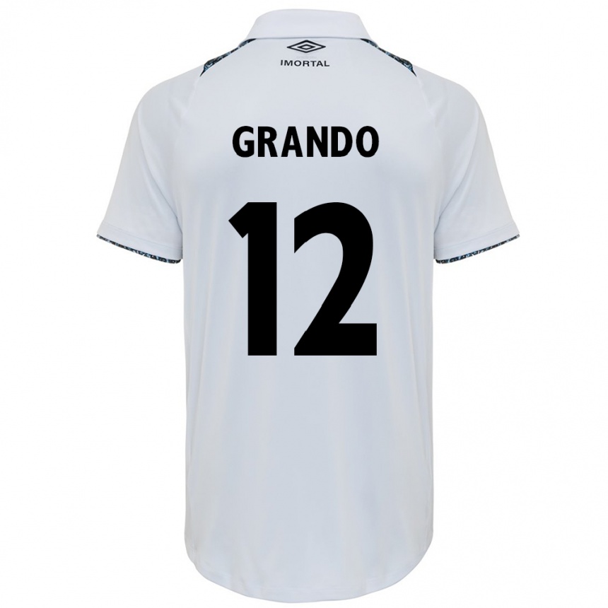 Men Football Gabriel Grando #12 White Blue Away Jersey 2024/25 T-Shirt Nz