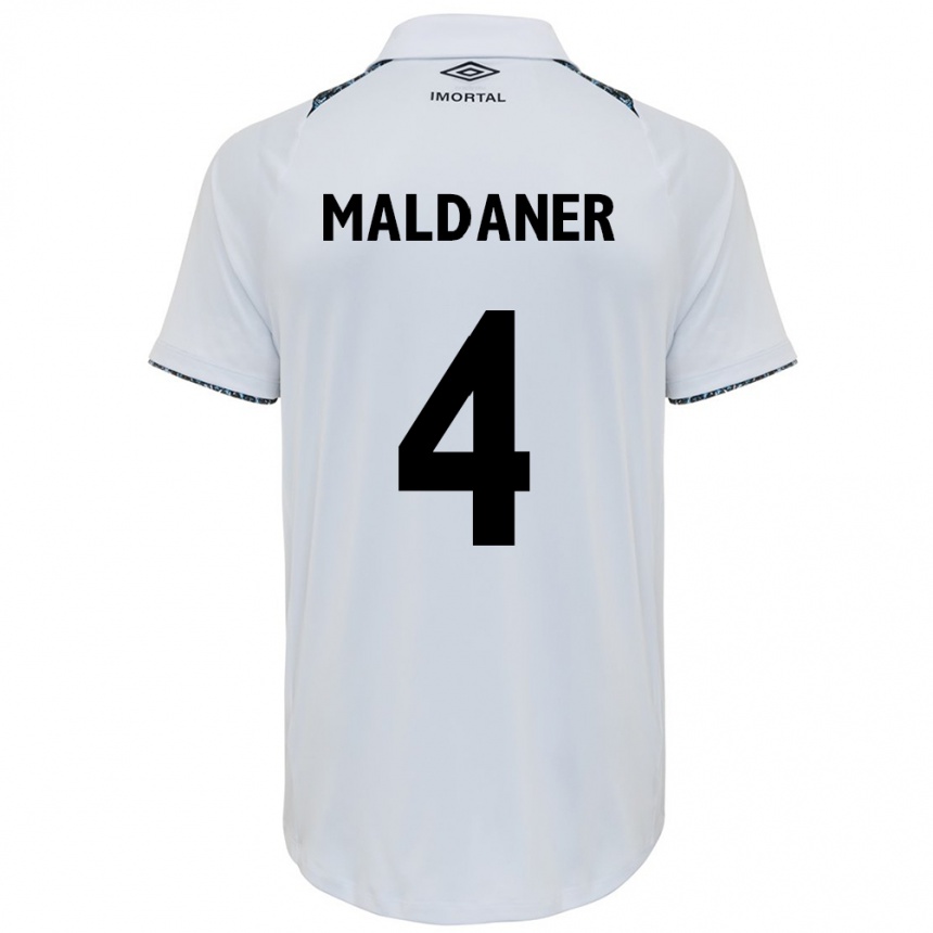 Men Football Pati Maldaner #4 White Blue Away Jersey 2024/25 T-Shirt Nz