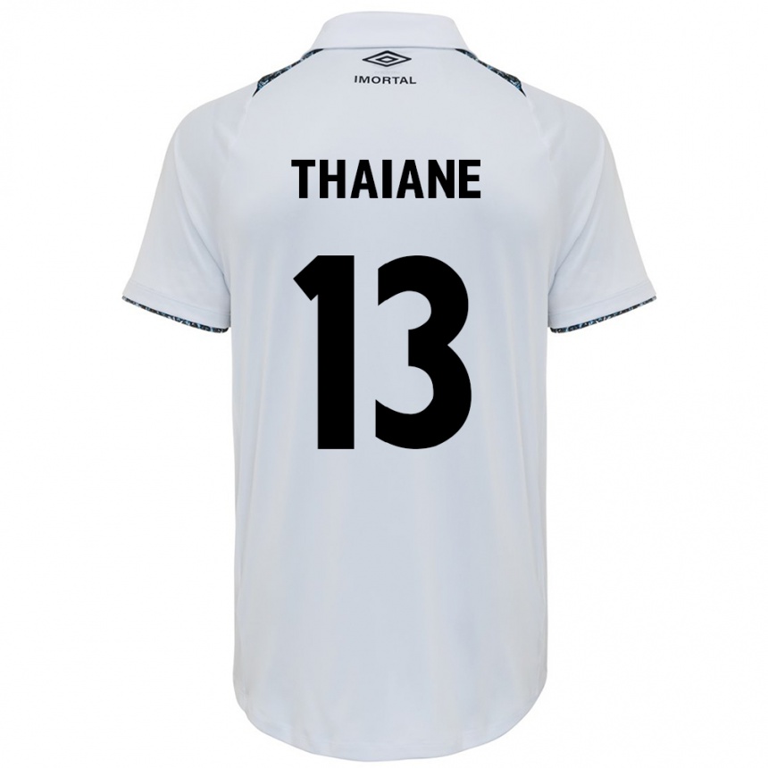 Men Football Thaiane #13 White Blue Away Jersey 2024/25 T-Shirt Nz